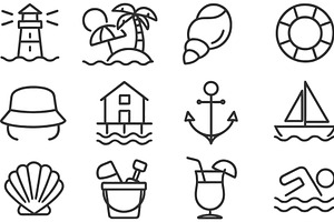 Vector illustration of beach-themed, an Illustration by ZinetroN