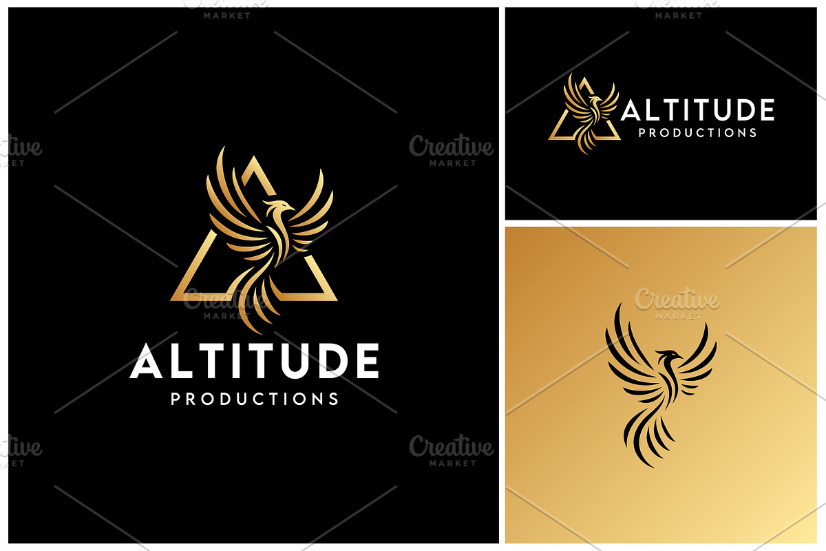 Golden Phoenix Fenix Triangle Logo, a Branding & Logo Template by Enola99d