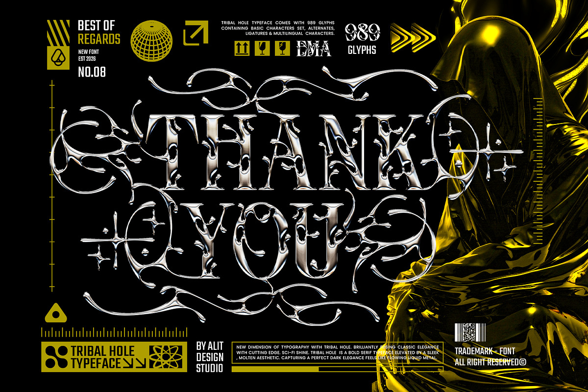 Tribal Hole Typeface, a Serif Font by alit design (Photo 20 of 20)