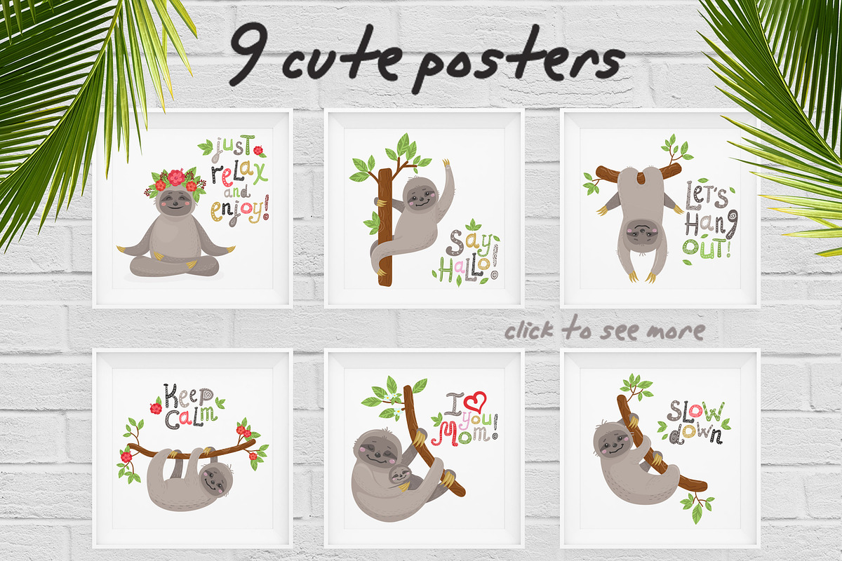 Sloths and tropical plants, an Object Graphic by Nafanya (Photo 7 of 10)