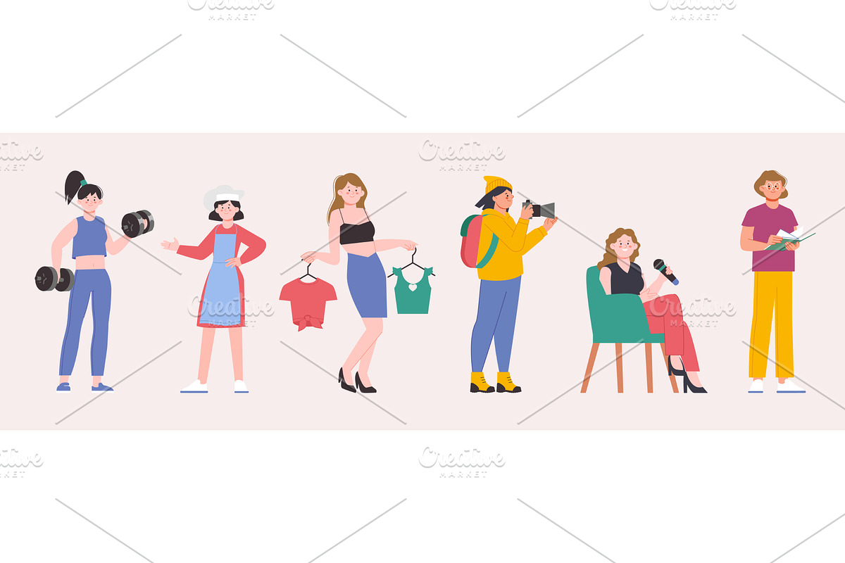 Different occupations. Female, a Person Illustration by LadadikArt