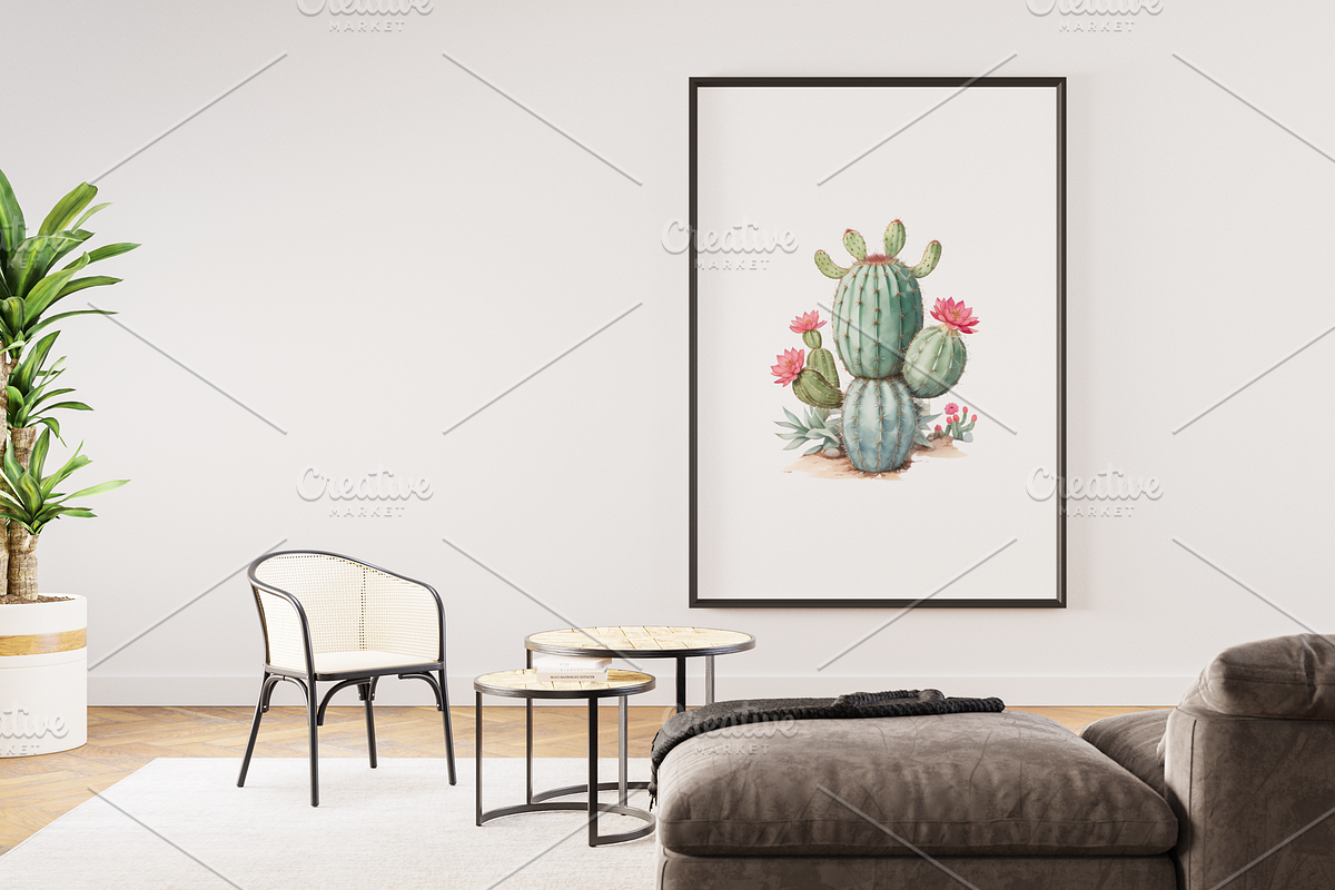 Cute Cactus Watercolor Clipart, a Decorative Illustration by jvxvxnism (Photo 6 of 6)