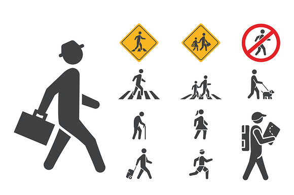 Pedestrian Pictogram Set preview 4