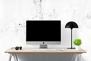 computer mockup | desk mockup bundle, a Mac Mockup by PinkJellyfish (Thumbnail 4 of 8)