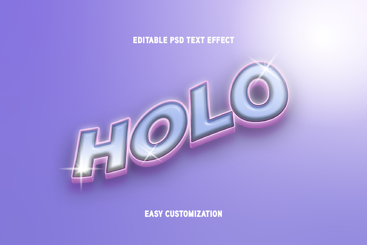 Glow 3D Holographic Text Effect