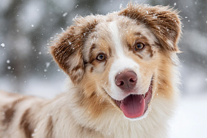Happy red merle Australian Shepherd, an Animal Photo by MistyDay