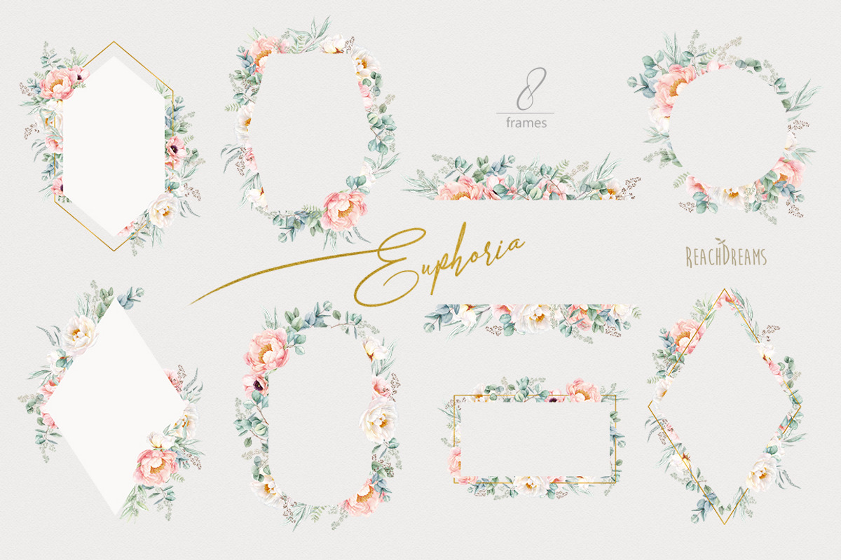 Peonies and Eucalyptus collection, a Decorative Illustration by ReachDreams (Photo 8 of 10)