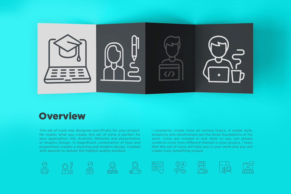 Work From Home  | 16 Thin Line Icons, an Outline Icon by Alex Blogoodf (Photo 3 of 15)