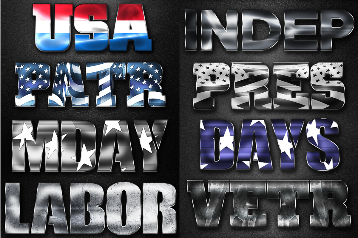 Patriotic Layer Styles, a Layer Style Add-On by DesignFathoms (Photo 2 of 4)