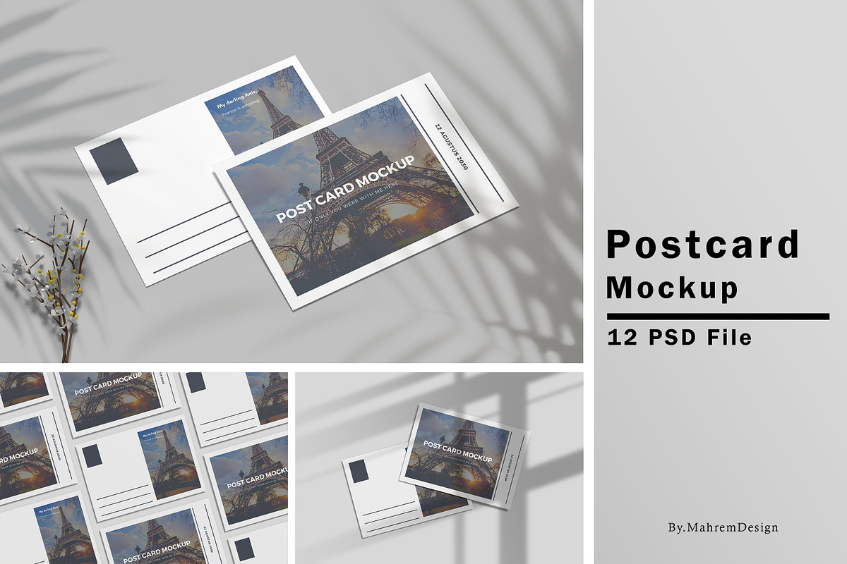 Postcard Mockup, a Print Template by mahremdesign (Photo 1 of 13)