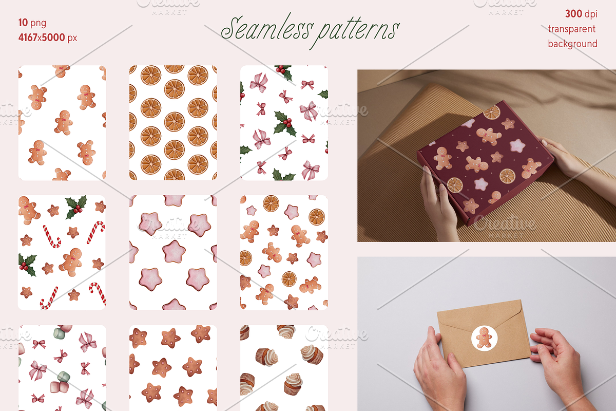 Cute watercolor Christmas collection, a Seasonal Illustration by Peviotadesign (Photo 6 of 13)