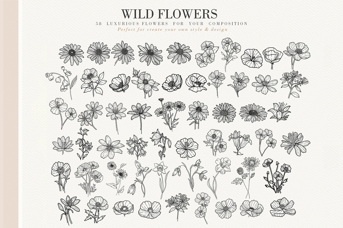 123 Floral Line Art Elegant Botanic, a Graphic by Luiz da Rolt Grathwohl (Photo 2 of 8)