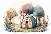 Spring Cottage Watercolor Collection, a Seasonal Illustration by OREJE (Thumbnail 15 of 17)