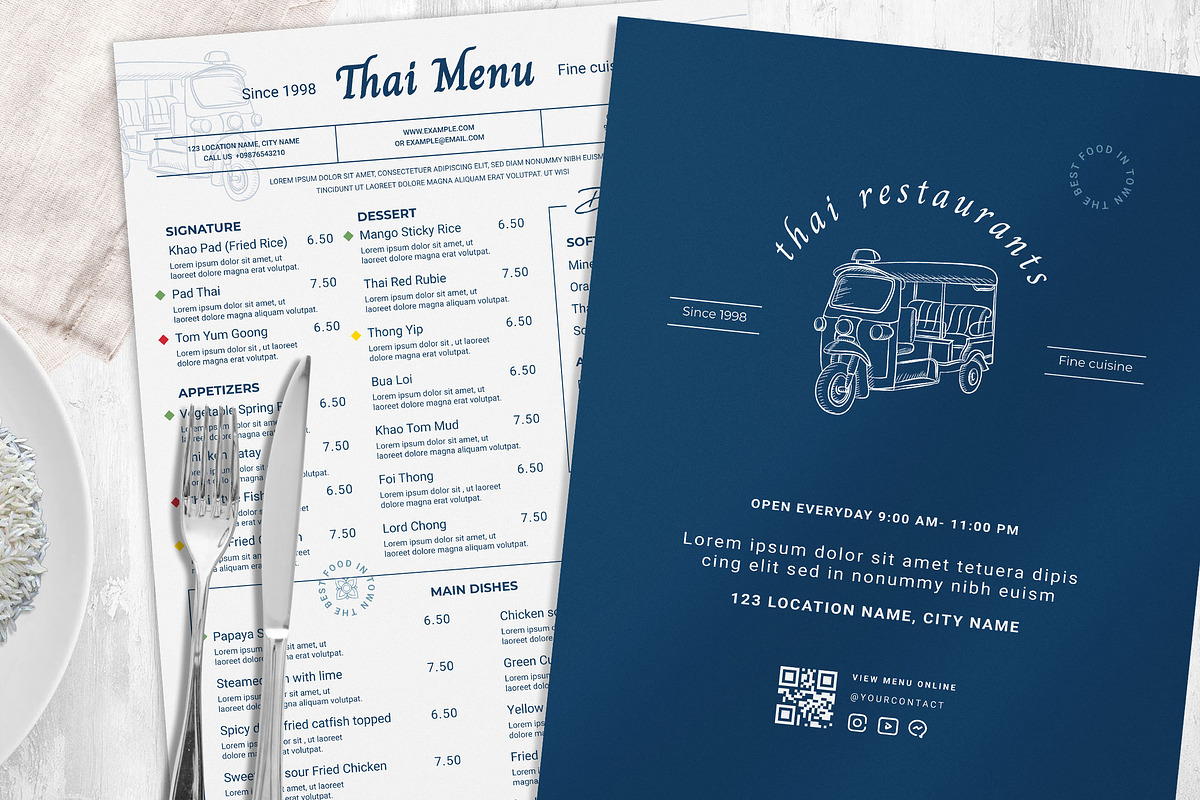 Thai Food Menu Template, a Flyer Template by BrandPacks (Photo 1 of 5)
