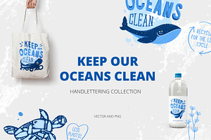 Keep our oceans clean. Cliparts