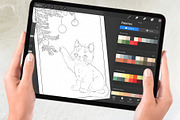 Winter Holidays Coloring Pages, a Seasonal Illustration by Deveze Art & Co (Thumbnail 6 of 7)