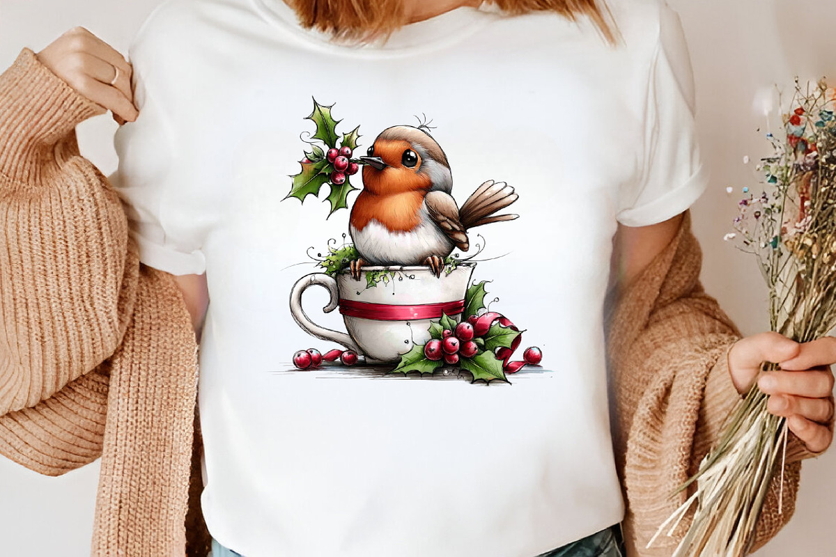 Whimsical Christmas Bird Clipart, an Illustration by Canvas Craft (Photo 5 of 6)