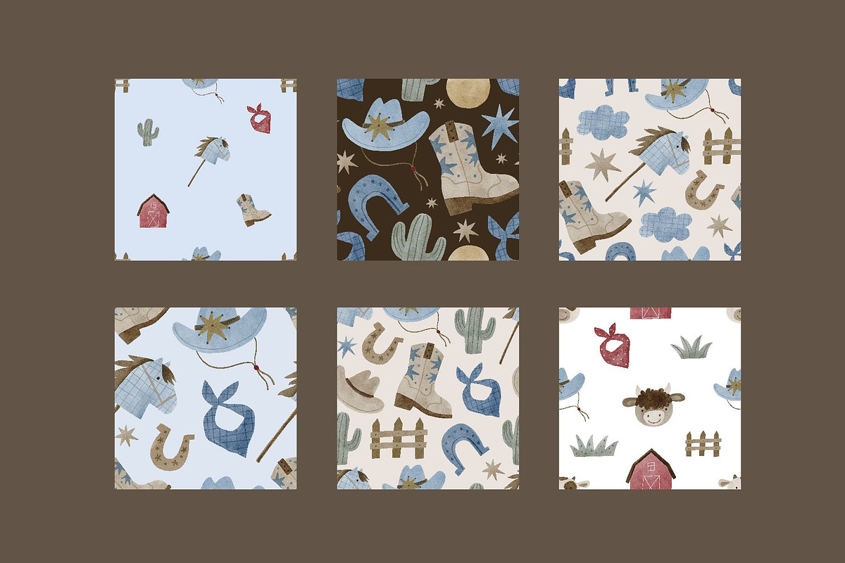 Western Watercolor Nursery Clipart, a Decorative Illustration by Cute And Wild (Photo 4 of 6)