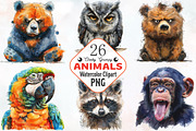 Cheeky Grumpy Animals Clipart, an Animal Illustration by RobertsArt (Thumbnail 1 of 7)