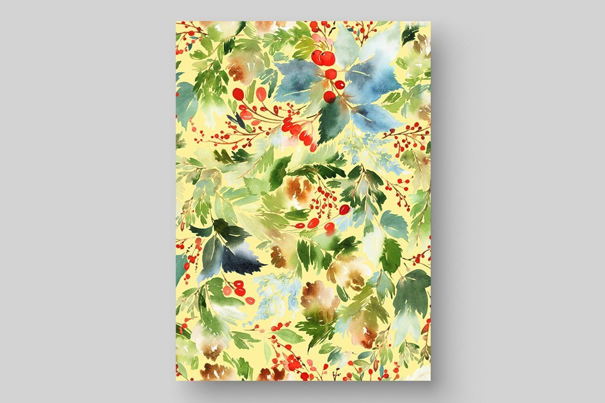 4-in-1 Watercolor Christmas Set, a Card Template by Karma (Photo 20 of 34)