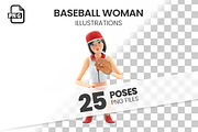 Baseball Woman – Set of 25 Poses, a Person Illustration by 3DMask (Thumbnail 1 of 5)