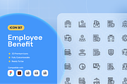 Employee Benefit Icon Set, an Outline Icon by Nathaya Studio (Thumbnail 1 of 2)