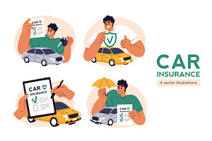 Car insurance coverage concepts set, a Transportation Illustration by Good Studio
