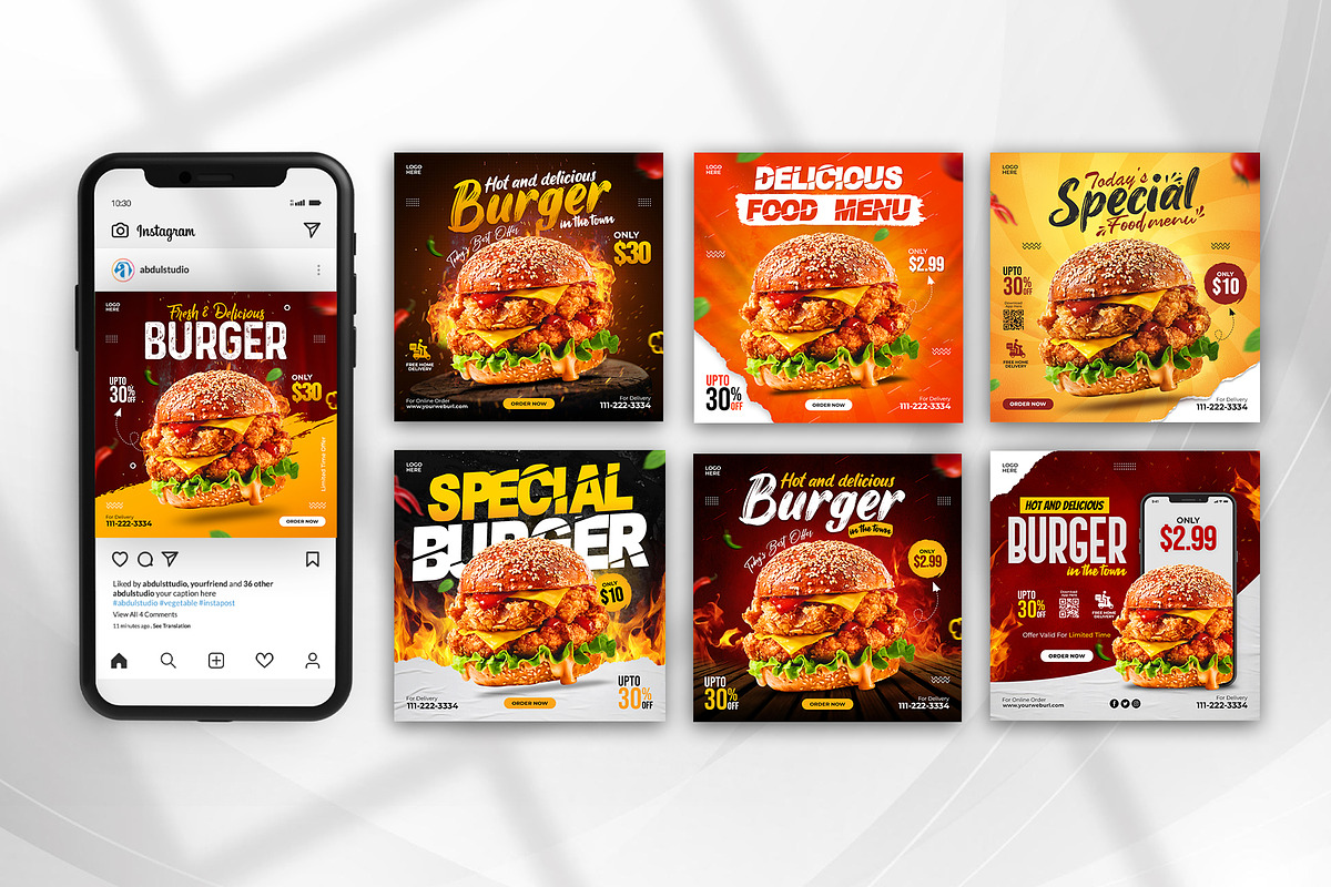 Food Instagram Post Template, a Social Media Template by Abdul Studio (Photo 4 of 5)