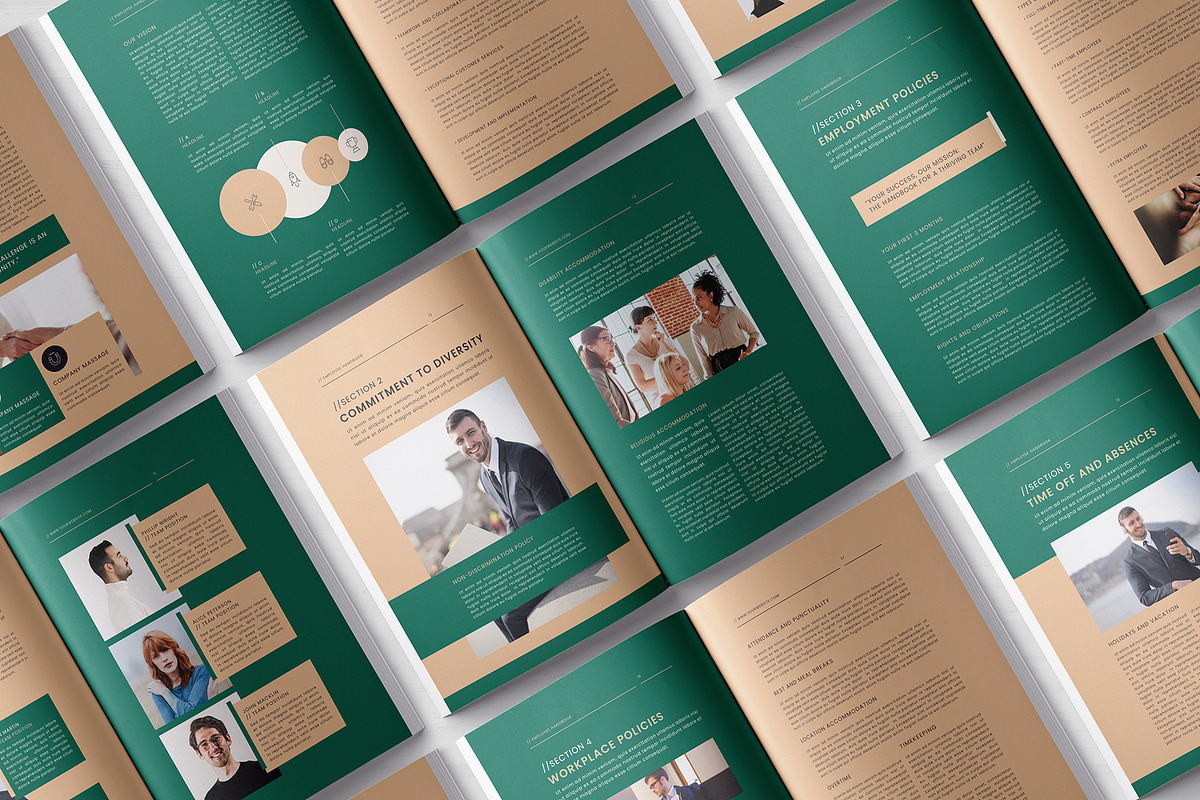 Modern Employee Handbook Template, a Brochure Template by Designsoul14 (Photo 4 of 10)