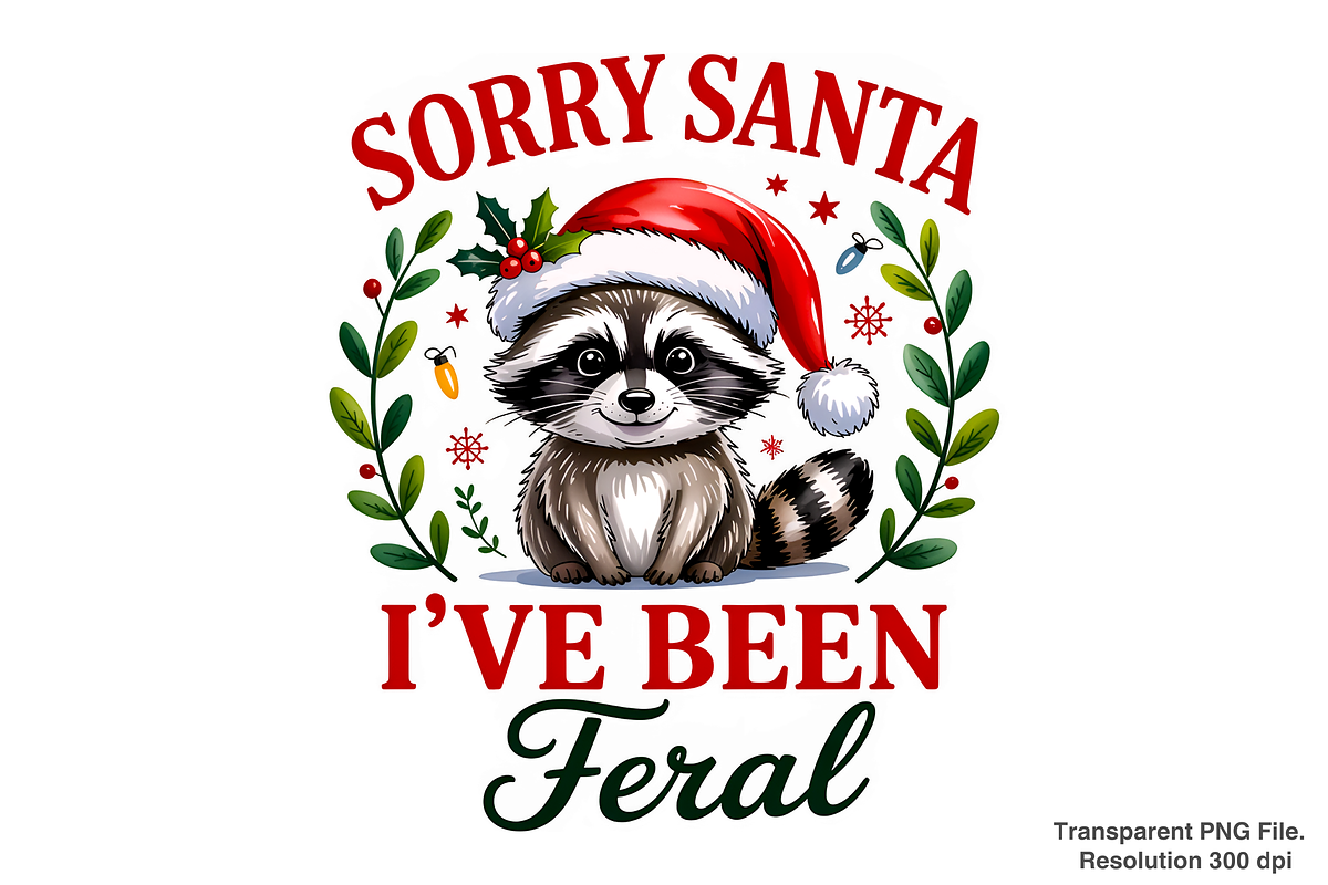 Sorry Santa I've been Feral PNG, a Graphic by Clipart Bloom (Photo 1 of 2)