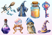 Cute Wizard School Clipart, a Graphic by CitraGraphics (Thumbnail 2 of 4)