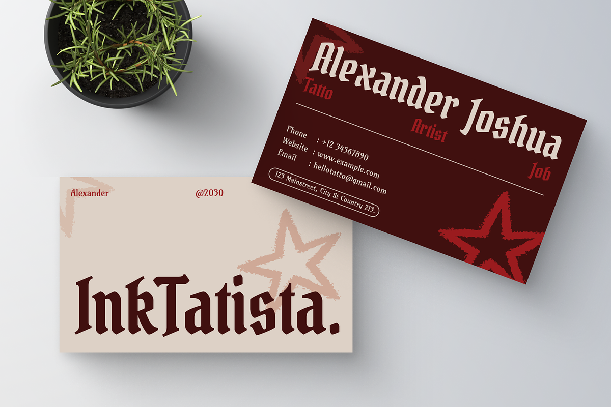 Red Tatto Artist Business Card, a Business Card Template by Annora Studio (Photo 6 of 6)