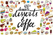 450+ hand drawn desserts and coffee, a Decorative Illustration by pixelwerk (Thumbnail 1 of 8)