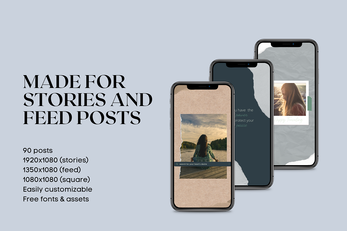 Paper Story Instagram Templates, a Social Media Template by Palm Creatives (Photo 3 of 10)