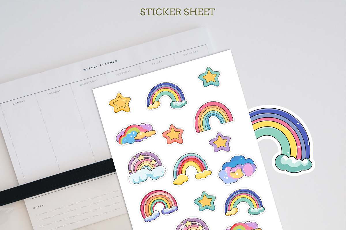 Rainbows Sticker Pack, an Object Graphic by natalisart (Photo 3 of 5)
