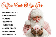 Pink Christmas Santa claus clipart, a Seasonal Illustration by CreationArt (Thumbnail 5 of 7)