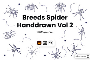Breeds Spider Handdrawn Vol 2, an Animal Illustration by SLAB! Design