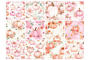 Floral Pumpkin Seamless, an Illustration by Mashimara (Thumbnail 2 of 6)
