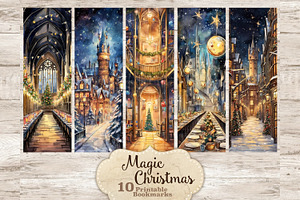 Christmas Bookmark Magical Castle