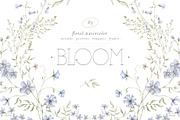 BLOOM Watercolor floral collection, a Decorative Illustration by Kreker Kate (Thumbnail 1 of 9)
