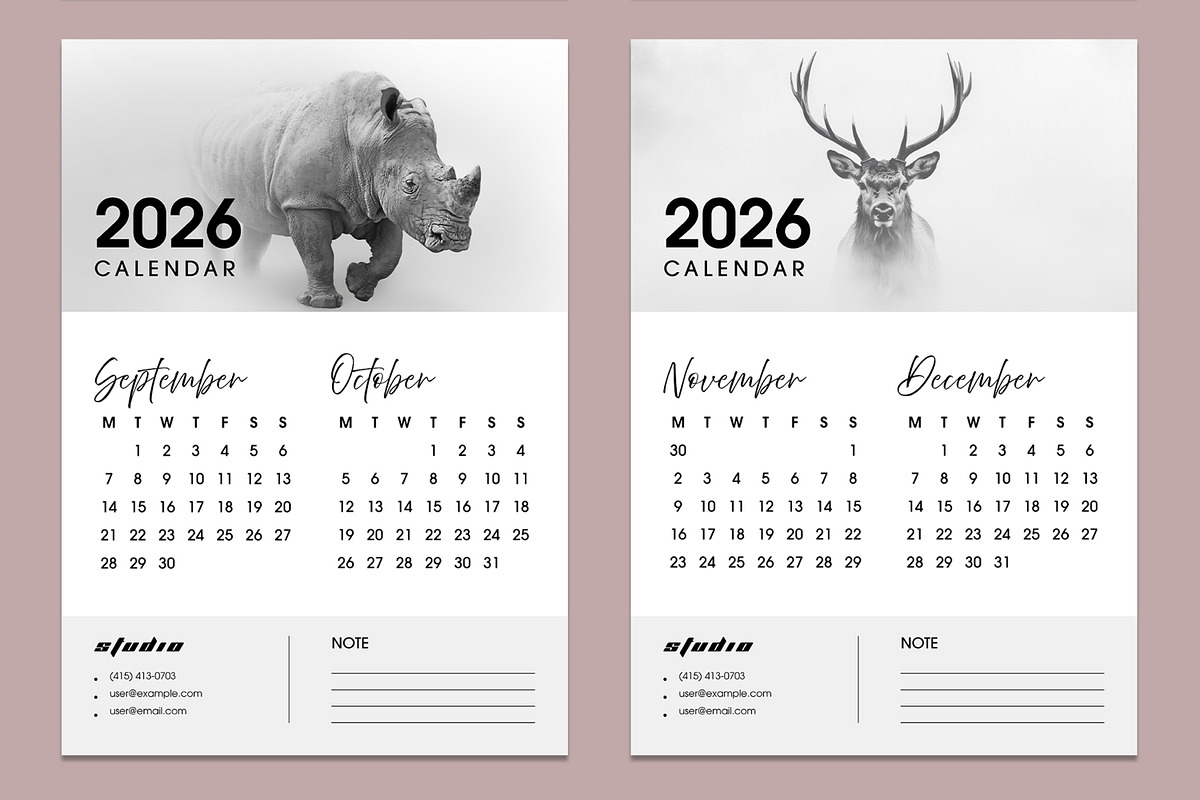 Black And White Wall Calendar, a Stationery Template by ContestDesign (Photo 4 of 4)