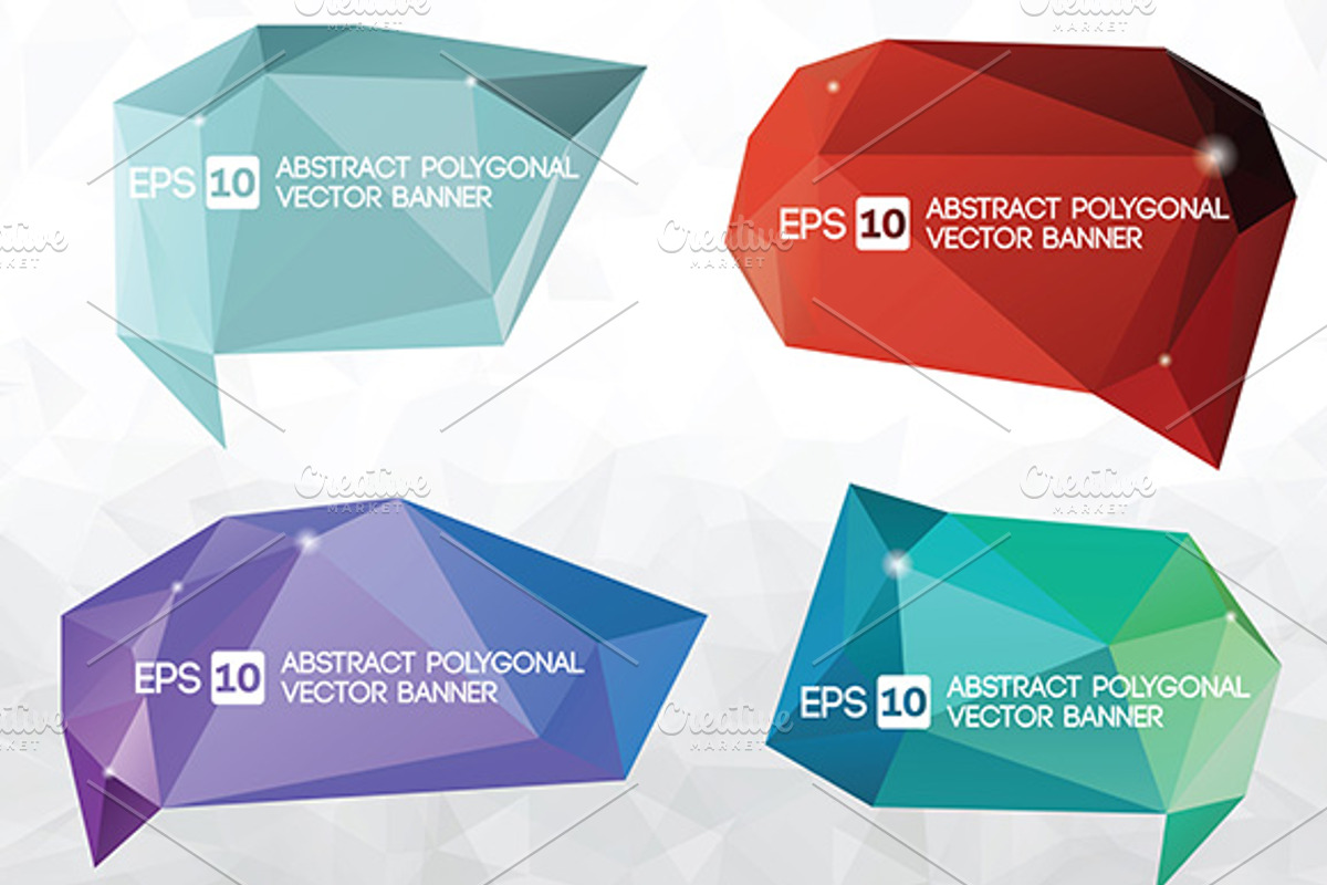 Vector polygonal banner, a Decorative Illustration by VectorCat