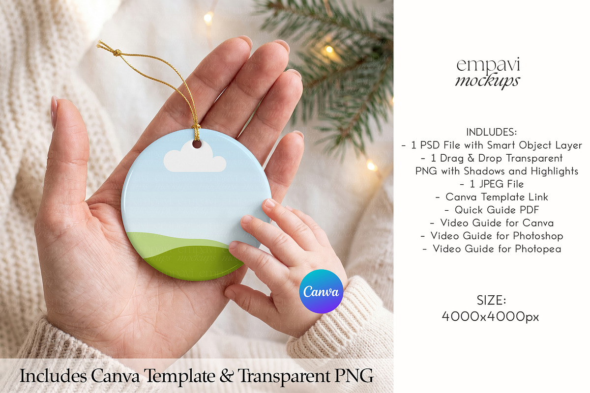 Ceramic Ornament Mockup, a Household Mockup by EmpaviMockups (Photo 3 of 6)