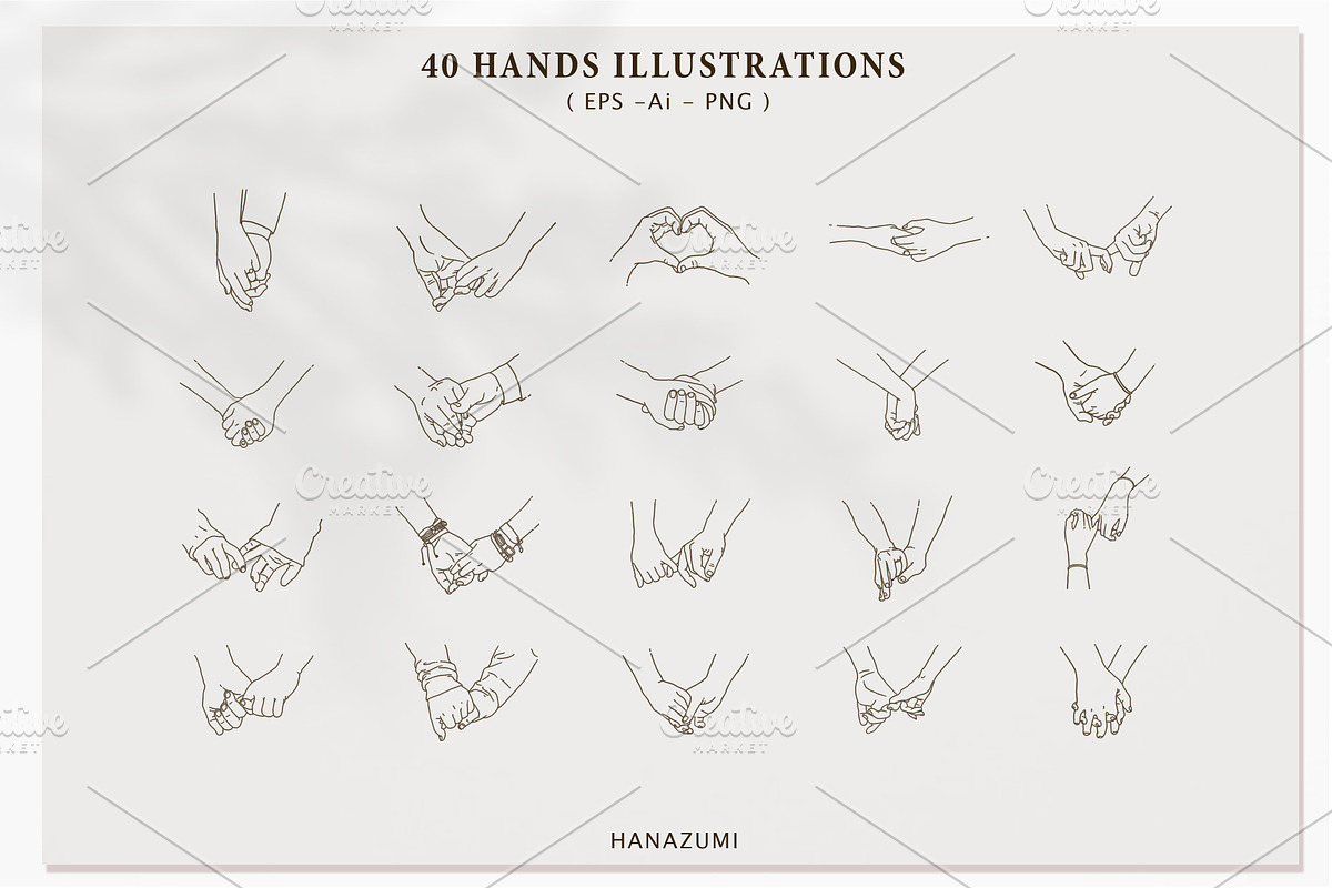 Couple Hands Set Collection #2, an Illustration by Hanazumi (Photo 3 of 5)