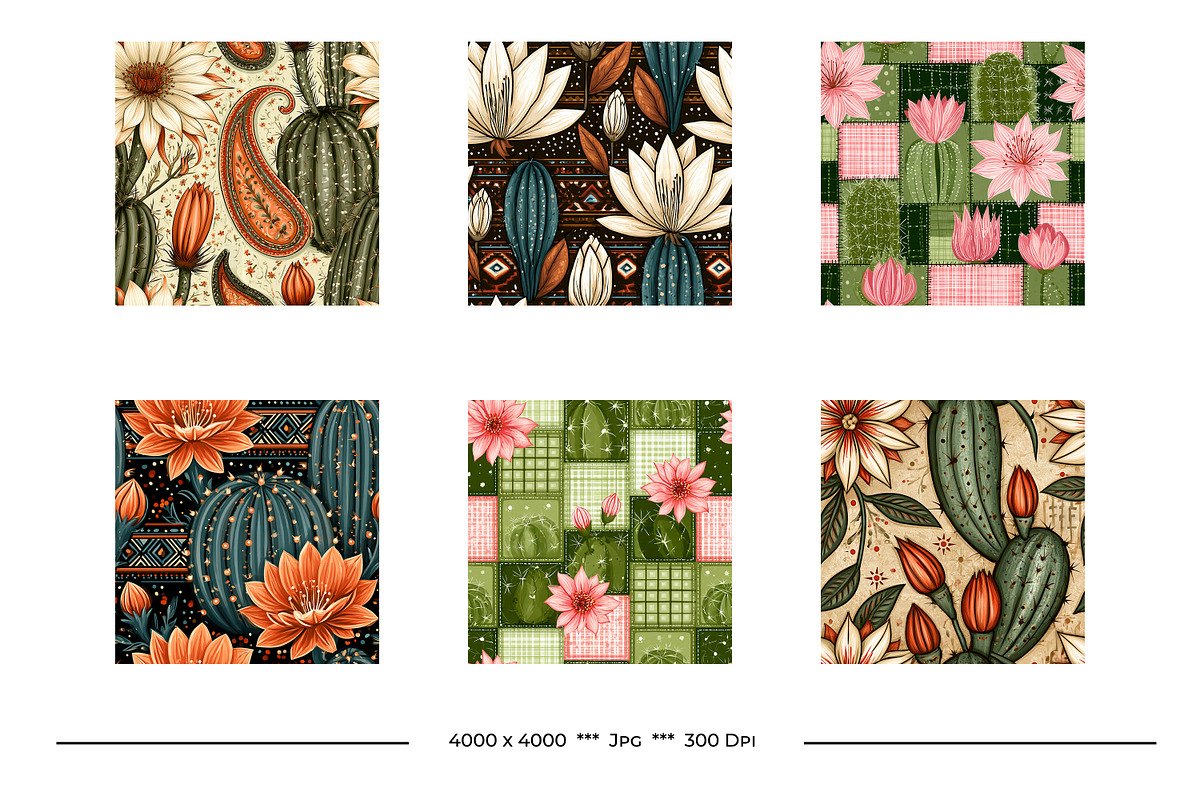 Cactus Flower Retro Art Designs, a Pattern Graphic by karenfoleyphoto (Photo 13 of 18)