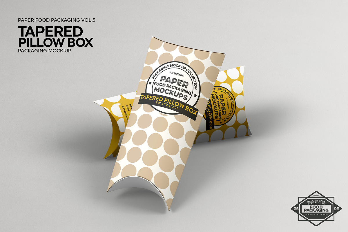 Tapered Pillow Box Packaging Mockup, a Packaging Mockup by INCDesign (Photo 5 of 6)
