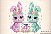 Cute Easter Bunny PNG, an Illustration by Canvas Craft (Thumbnail 1 of 6)