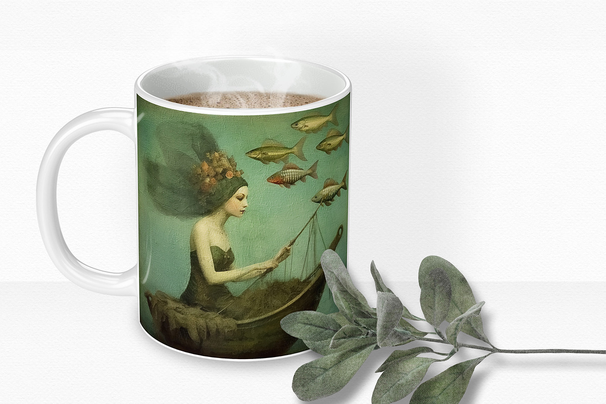 Surreal Mermaids Digital Paintings, a Texture Graphic by rileyBgraphics (Photo 3 of 8)