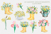 Spring Garden Watercolor Elements, an Object Illustration by SunnJaneArt (Thumbnail 3 of 10)