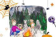 Watercolor Halloween art, an Animal Illustration by pictures for you (Thumbnail 1 of 6)